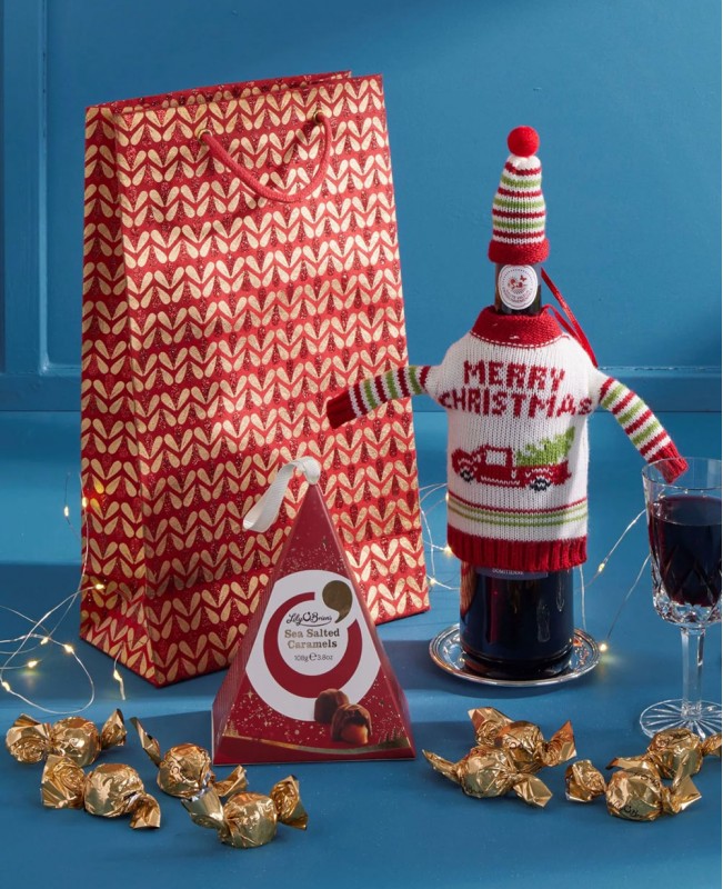Festive Thanks with Red Wine Gift Bag