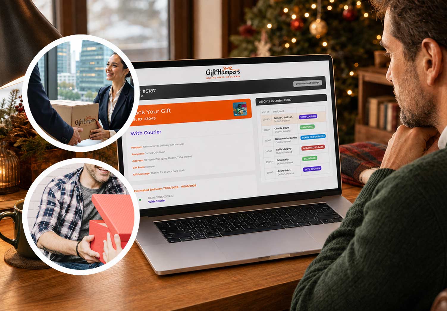 realtime tracking corporate gift hamper delivery in Finland