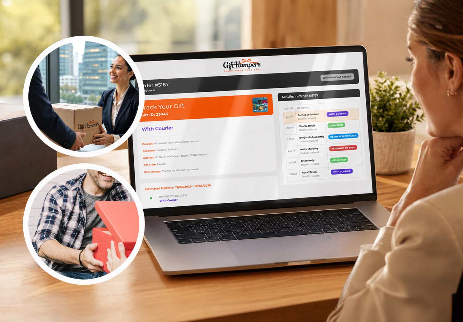 realtime tracking corporate gift hamper delivery in Finland